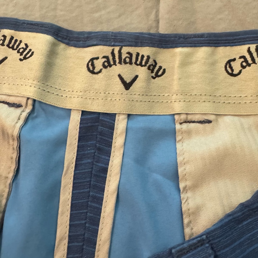 Mens Callaway Golf Shorts‎ Size 34 Blue Stripe 9" Inseam - Picture 4 of 7